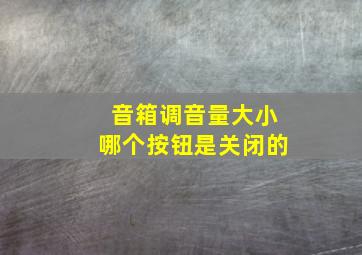 音箱调音量大小哪个按钮是关闭的