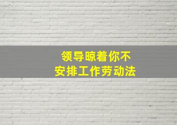 领导晾着你不安排工作劳动法