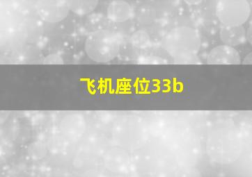 飞机座位33b