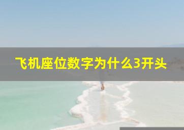 飞机座位数字为什么3开头