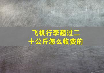 飞机行李超过二十公斤怎么收费的