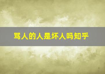 骂人的人是坏人吗知乎