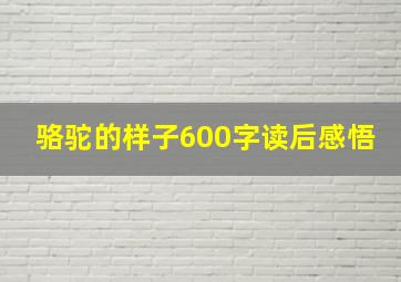 骆驼的样子600字读后感悟