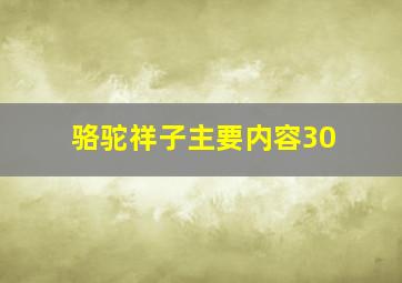 骆驼祥子主要内容30