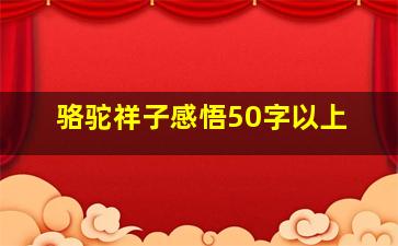 骆驼祥子感悟50字以上