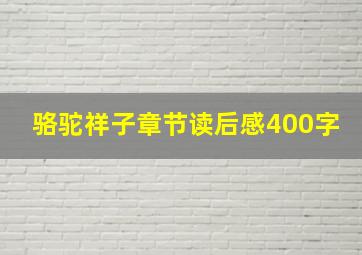 骆驼祥子章节读后感400字