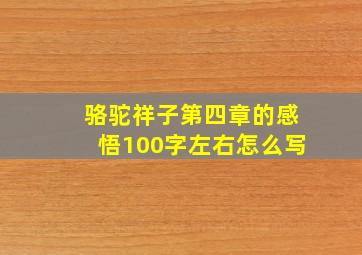 骆驼祥子第四章的感悟100字左右怎么写