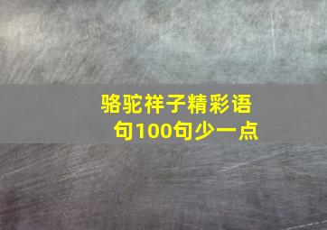 骆驼祥子精彩语句100句少一点