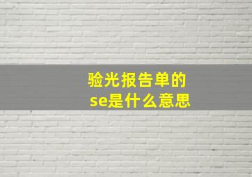 验光报告单的se是什么意思