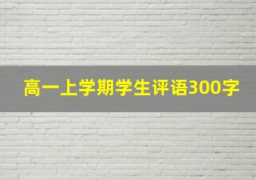 高一上学期学生评语300字