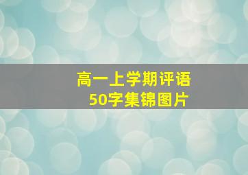 高一上学期评语50字集锦图片