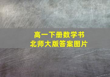 高一下册数学书北师大版答案图片