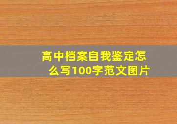 高中档案自我鉴定怎么写100字范文图片