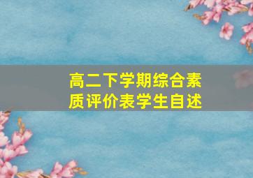 高二下学期综合素质评价表学生自述