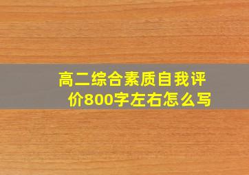 高二综合素质自我评价800字左右怎么写