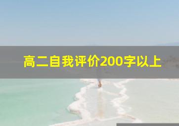 高二自我评价200字以上