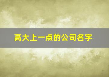 高大上一点的公司名字