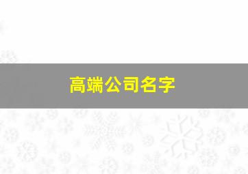 高端公司名字