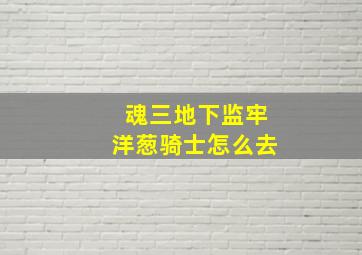 魂三地下监牢洋葱骑士怎么去