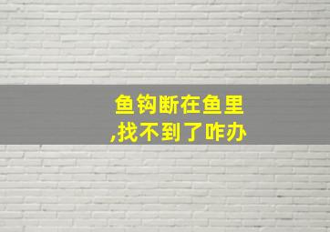 鱼钩断在鱼里,找不到了咋办