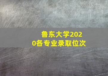 鲁东大学2020各专业录取位次