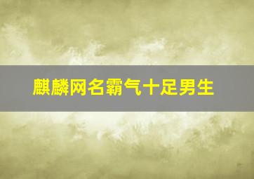 麒麟网名霸气十足男生