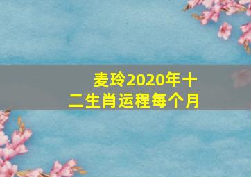 麦玲2020年十二生肖运程每个月