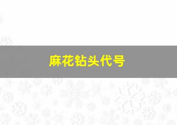 麻花钻头代号