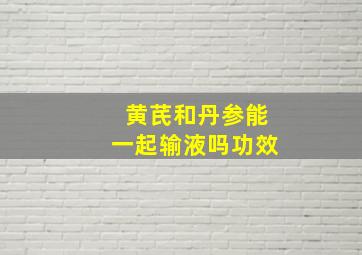 黄芪和丹参能一起输液吗功效