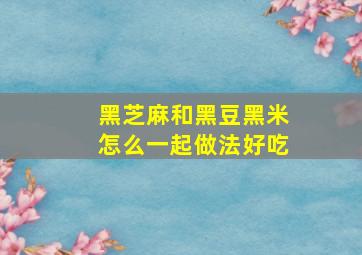 黑芝麻和黑豆黑米怎么一起做法好吃