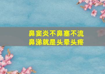 鼻窦炎不鼻塞不流鼻涕就是头晕头疼