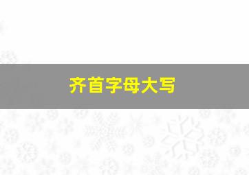 齐首字母大写